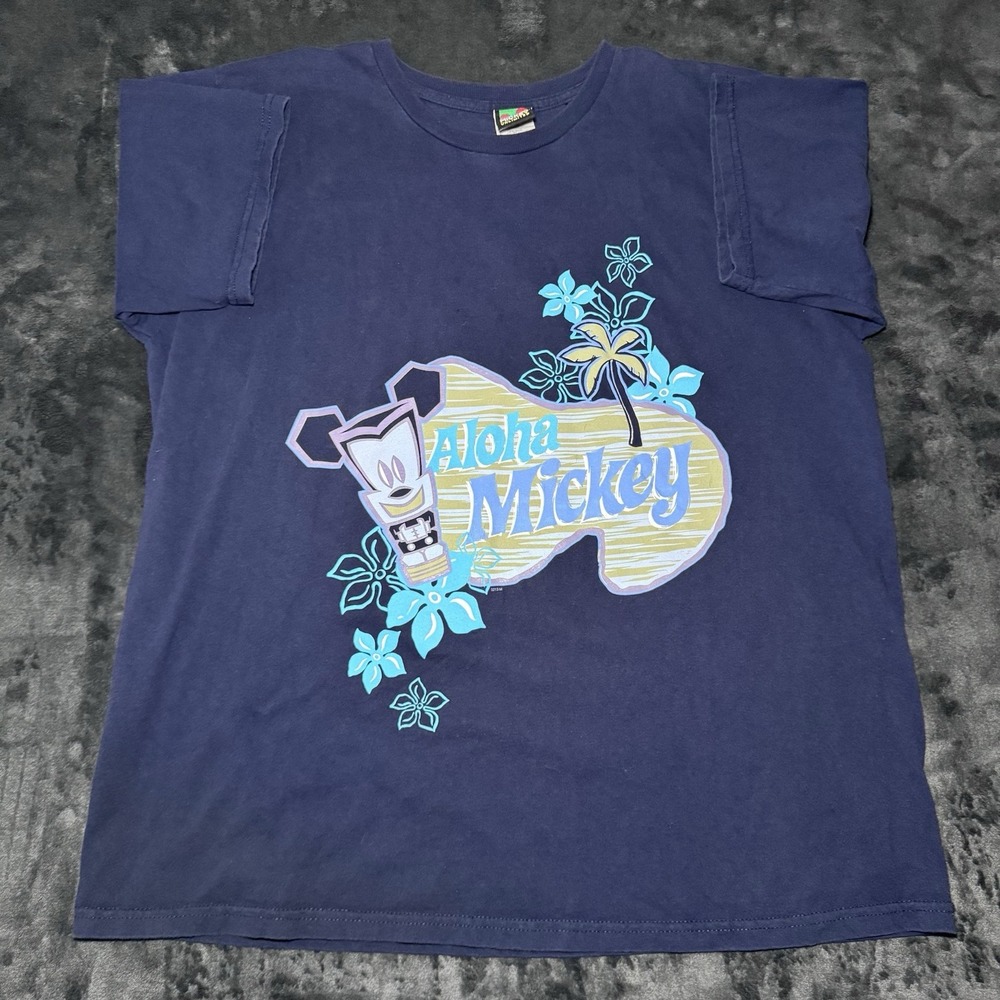Vintage Disney Mickey Mouse Unlimited T-Shirt XL Jerry Leigh Aloha Beach Tiki